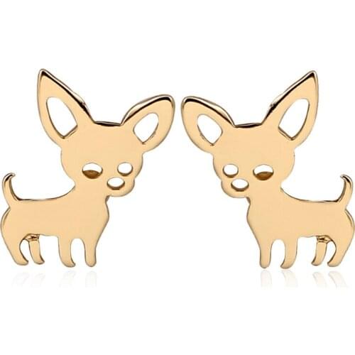 Yiustar 2017 New Arrival Chihuahua Earrings for women Cute Dog Studs Chihuahua jewelry love my pet jewelry animal earrings ED173