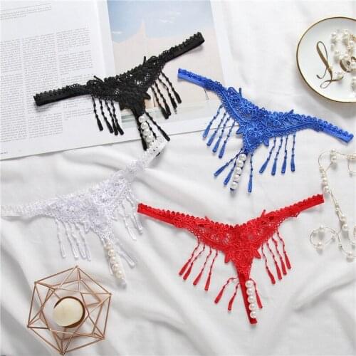 Women Sexy G String Lace embroidery String Tassel Thong Panties Shorts tangas Lingerie Underwears Underpants New Styles 2018