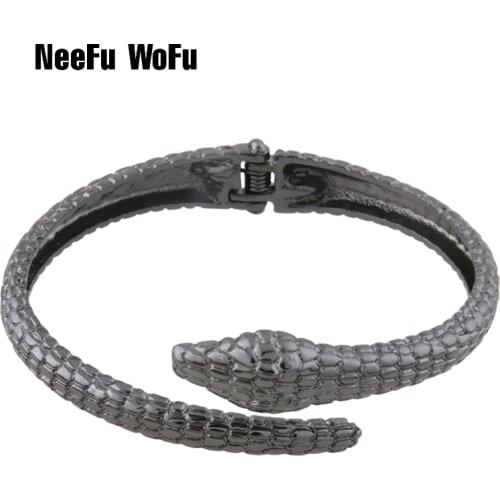 NeeFuWoFu Bracelets snake Zinc alloy Bracelet Bangles Woman Open Spring buckle Gradient Manual for National Charm Jewelry Gift