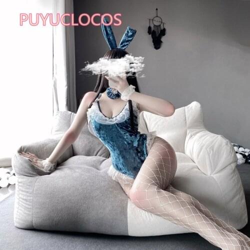 Women Christmas Xmas Cosplay Costume Sexy Lingerie Velvet Bunny Girl Bodysuit Exotic Maid Waitress Servant Uniform with Headband