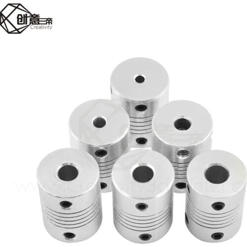 1pc Aluminium CNC Motor Jaw Shaft Coupler 5mm To 8mm Flexible Coupling OD 19x25mm Dropshipping 5/6/6.35/8/10mm