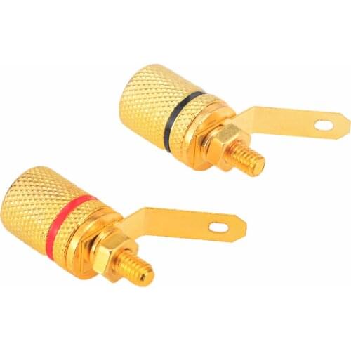 10pcs/set Gold Plated Binding Post Amplifier Speaker Terminal Banana Plug Type Audio Connector Terminal Accessories