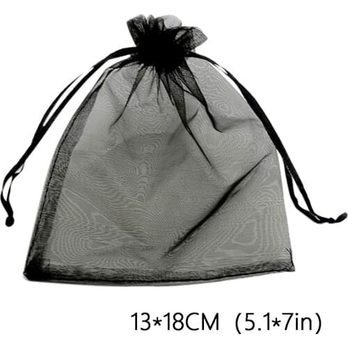 100pcs/bag 13*18cm Jewelry Organza Bags drawstring Wedding Gift Bag Christmas Pouches