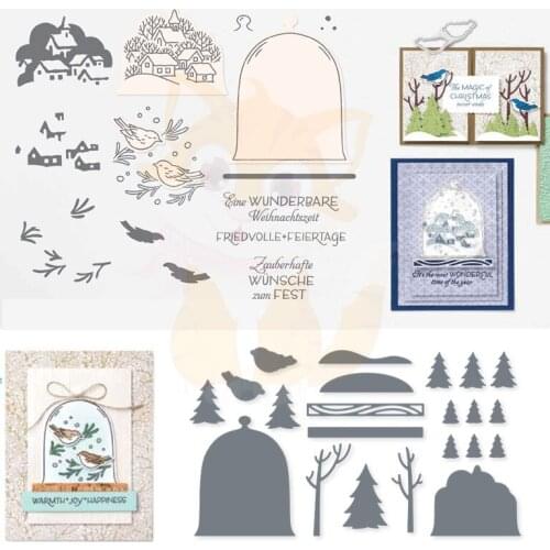2021 Tree Bird Bell METAL Stamps And Dies New Arrival 2021 Scrapbook Diary Decoration Stencil Embossing Template Diy Greeting