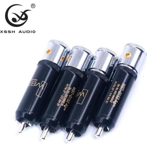 4pcs RCA XSSH Audio YIVO Hi-End HIFI DIY 0152AG Silver Plated Male Audio RCA plug Connector Jack for Audio Cable Cord