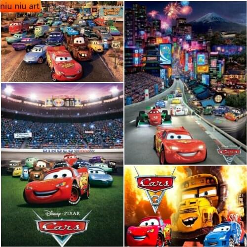Disney Animated Full Diamond Embroidery Car Mcqueen Diamond Mosaic Diamond Painting Cross Stitch Kits Home Decor Christmas
