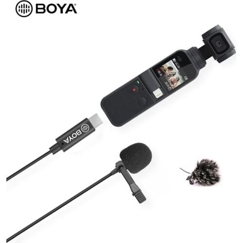 BOYA BY-M3OP USB Type-C Digital Lavalier Microphone Vlog Film Audio Recording Mic for DJI OSMO Pocket Video Stabilizer Gimbal