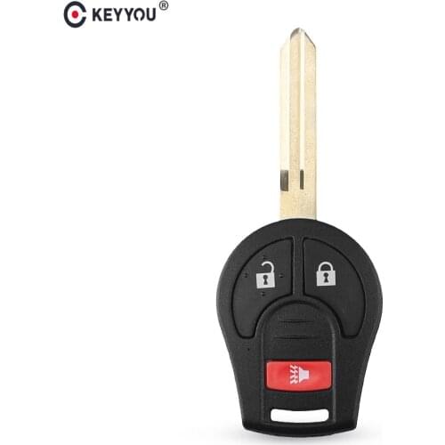KEYYOU Remote Car Key Case Shell For Nissan Rogue Cube Juke Micra Qashqai Fob 2+1 3 Buttons Auto Key Case Cover Replacement