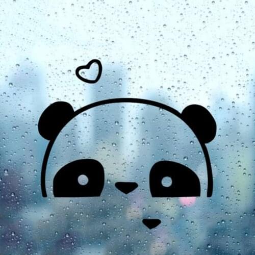 Black/Sliver Kawaii Panda Head Car Sticker Small/Big Size Removable Waterproof Window Body Decal S1354