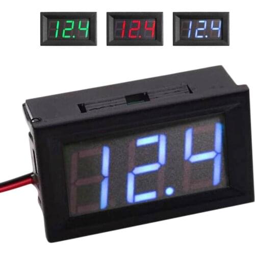 Digital Voltmeter DC 4.5V To 30V Digital Voltmeter Voltage Panel Meter Red/Blue/Green Volt Tester Detector For Car Motorcycle