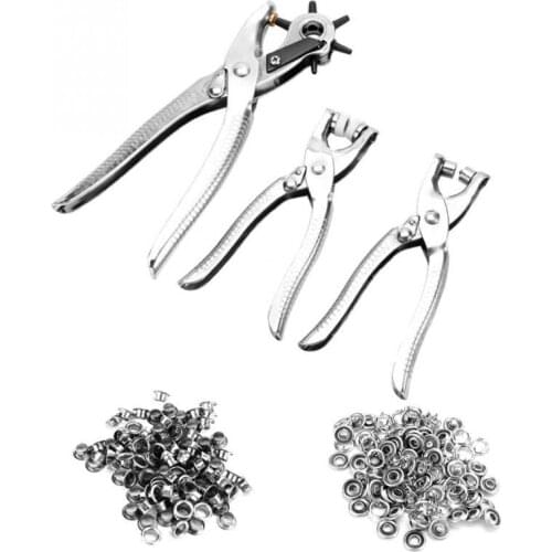 3pc Leather Belt Hole Punch + Eyelet Plier + Snap Button Gro