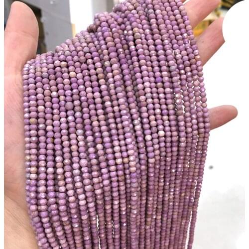 Natural stone Faceted Small Beads purple Loose isolation Beads for jewelry making DIY necklace bracelet accessories 3x4mm
