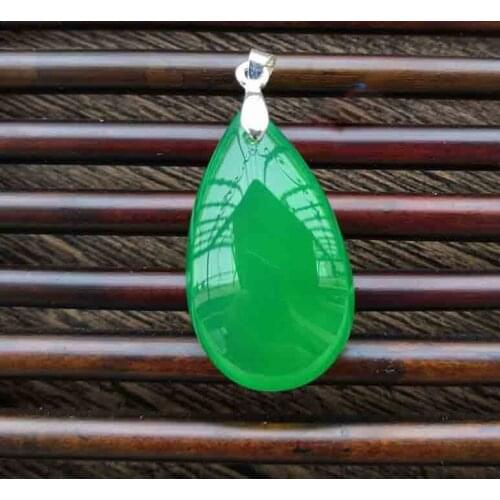 Fine jewelry Natural Brazilian Green Drop Womens Green yu Pendant