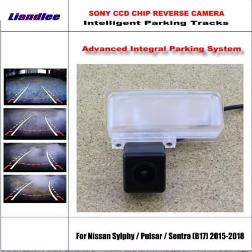 Car Rear View Camera For Nissan Sylphy/Pulsar/Sentra (B17) 2015-2018 Tracks Backup Reverse Dynamic Guidance Tragectory CAM