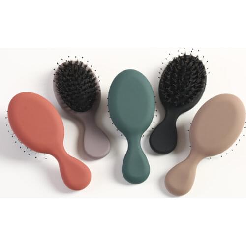 Pocket Hair Comb Styling Hairbrush Portable Shampoo Brush Salon Massager Hair Comb Horsehair Brush Fashion Styling Tool With Box