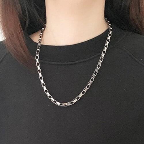 Korea Fashion Sweater Chains Titanium Steel Necklaces for Women Initial Chains Necklace Hip-hop Accessories Collares