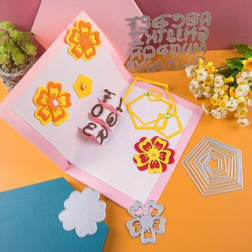 Flower Pentagon Metal Cutting Die Stencil for DIY Scrapbooking Album Paper Card Decor Craft Embossing Die 2020 New