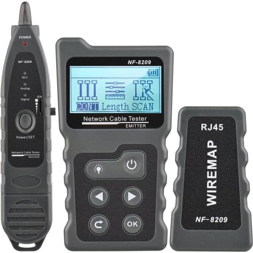 Multifunctional LCD Network Cable Tester Wire Tracker PoE Checker Inline PoE Voltage and Current Tester with Illuminate Function