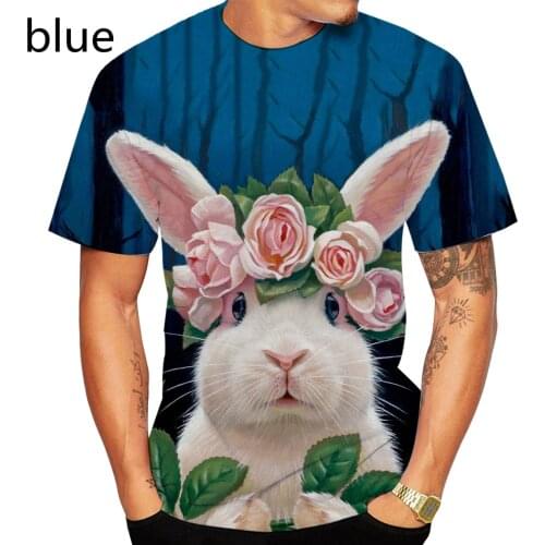 Fashion Men/women 3D Funny T-Shirt Rabbit T Shirt Short Sleeve Tops Casual Tops