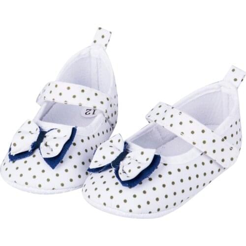 Newborn Baby Girls Anti-slip Cotton polka dot bow Soft new Shoes