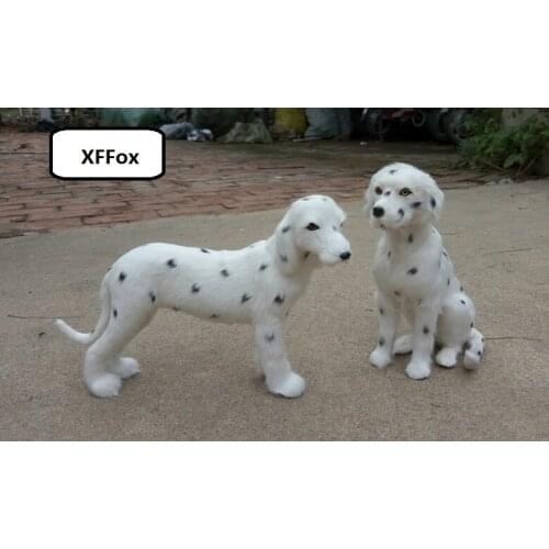 A pair of real life spot dog models plastic&furs cute spot dog dolls gift about 20-25cm xf1591