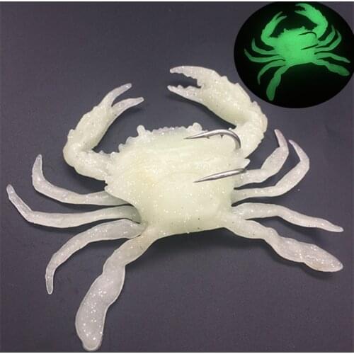 41g Sea Fishing Jigging Baits Fishing Simulation Soft Crabs Bait Worm Lure Crankbaits Fishing Hook Luminous Lure Swimbait