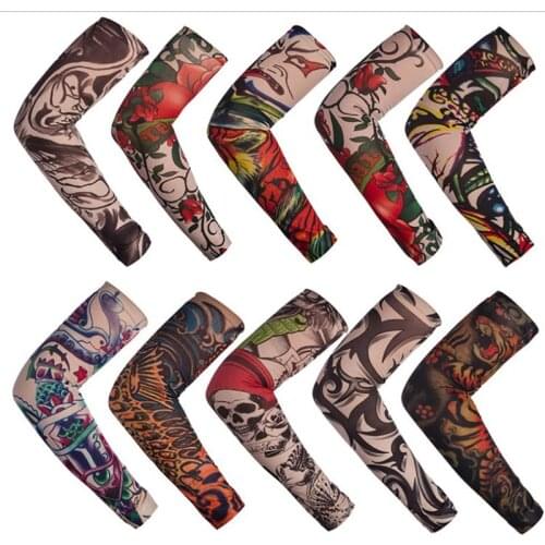 New Fashion Tattoo Sleeves Arm Warmer Unisex UV Protection Outdoor Temporary Fake Tattoo Arm Sleeve Warmer Sleeve Mangas