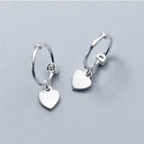 Fashion 925 Sterling Silver Heart Stud Earrings For Women Elegant Party Jewelry Accessories Brincos eh1251