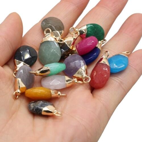 2pcs Natural Stone Bean Rose Quartzs Green Aventurine Charm Pendant for DIY Jewelry Making Nacklace Earring Gift Size 13x22mm