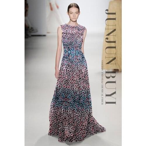 140cm leopard silk crepe de chine fabric14mm printed micro-transparent silk dress Chinese fabric wholesale silk cloth