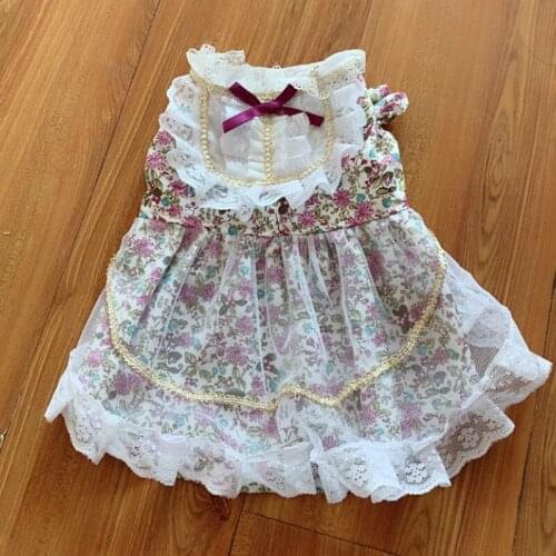 Poodle XS Princess Wedding Dress Yorkies Maid Lolita Flower Skirt Pomeranian South Korea Clothes Schnauzer Cat Costume For Dog