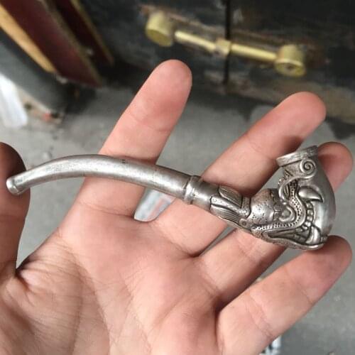Tibetan silver Old-fashioned cigarette pans, dry tobacco pouches, pipes