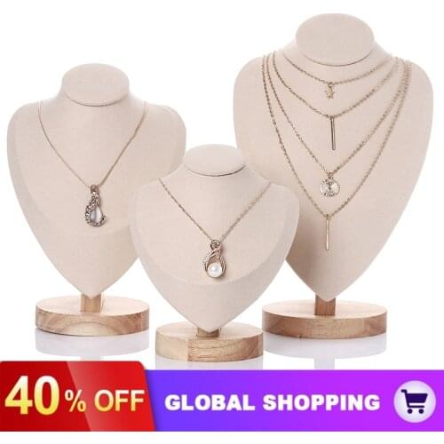 Velvet Jewelry Easel Necklace Chain Display Bust Stand Tower Rack for Home Bedroom