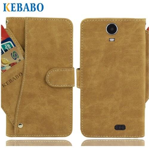 Vintage Leather Wallet Doopro P4 Case 4.5" Flip Luxury 3 Front Card Slots Cover Magnet Stand Phone Protective Bags