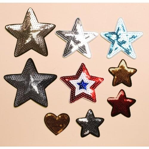 High Quality New Sequined Five-pointed Star Ironing Sewing Patch DIY Clothing Home Textile Accessories Supplies