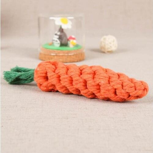 Pet Dog Toys High Quality Carrot Shape Rope Puppy Chew Toys Teath Cleaning Durable Braided Rope Outdoor Fun Training 22cm