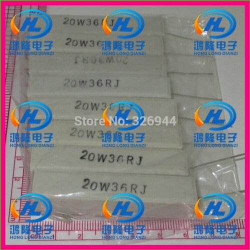 10pcs/lot) 20W 36 ohm +/-5% Horizontal cement resistor / 20W 36R ohm 5% Cement resistance / 20W 36RJ Ceramic resistor
