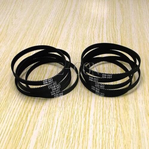 10pcs/lot 208-GT2 Loop Timing Belt Width 6mm GT2 Belt Rubber Fiberglass Inner Length 208mm 104 Teeth for GT2 Timing Pulley