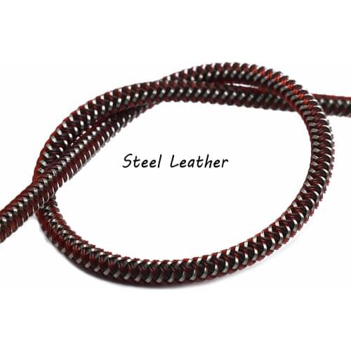 5m/lot Approx 6mm red plastic fish wire strands cords with braided stainless steel threads cords for jewelry material DIY Sale