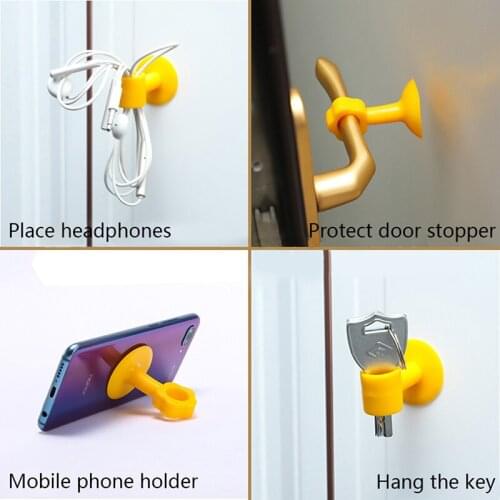 5PCS Doorknob Wall Mute Crash Pad Door Cabinet Door Handle Lock Silencer Anti-collision Silicone Doorknob Cushion Door Stopper
