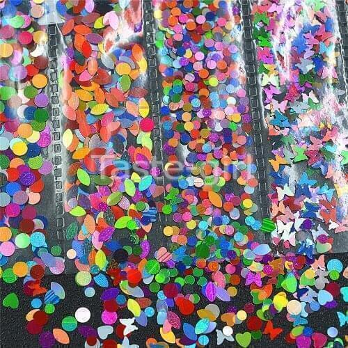 6 shapes acrylic DIY Nail art Decorations decals Glitter Foil Sequins powder beauty Manicure Accessories tools #4