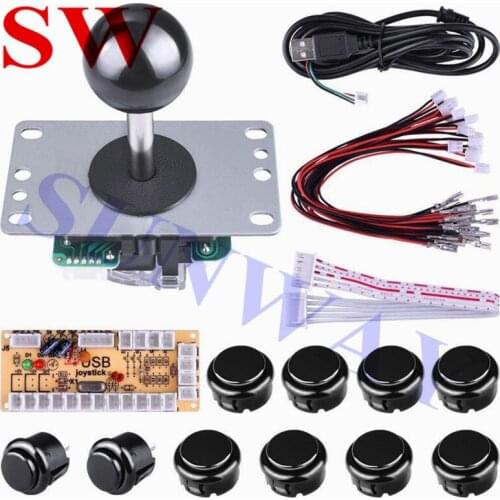 DIY Arcade Kit 1Player USB Encoder Controller Copy Sanwa Joystick with high quality/10PCS Push Button For Arcade Game Console