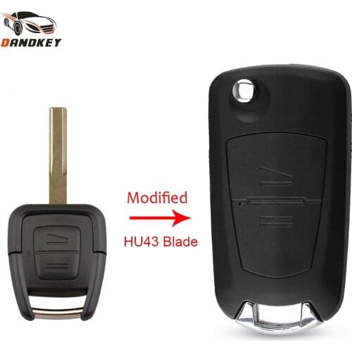 Dandkey 2 Button Modified Folding Car Key Shell Remote Flip Key Fob Case For Vauxhall Opel Astra Vectra Zafira Omega Key Cover