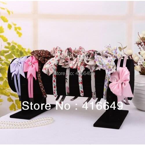 Free Shipping High Quality Black Velvet HairBand Headband Holder Retail Shop Display Stand Rack Holder 11x50CM