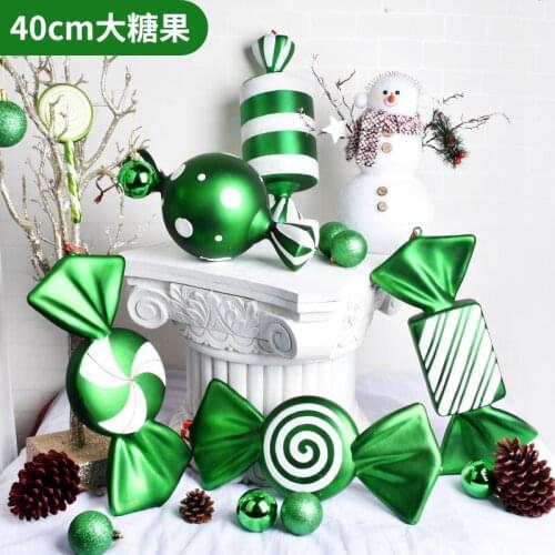 Childrens performance props supplies candy store layout ornaments 40CM green painted candy pendant Christmas decorations