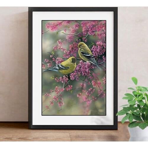 DIY Diamond Painting Birds Diamond Embroidery Full Drill Round Resin Rhinestone Painting Decoration Home Factory Direct