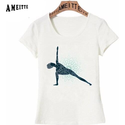 The Yog a Om Chakras Mindfulness Meditation Zen Tattoo Print T-Shirt Summer Women Short Sleeve Cute Girl White Tops Casual Tees