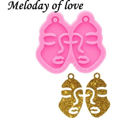 Glossy Girl face Earrings Mold Silicone Mould DIY Handmade for Epoxy Resin Jewellery Making Tools DY0726
