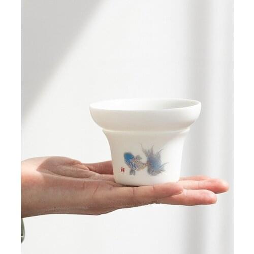 Ceramic Tea Filter Tea Strainer Painted Kung Fu Tea Set Accessory Set Filter Creative Tea Small Tea Filter Tea Making Device