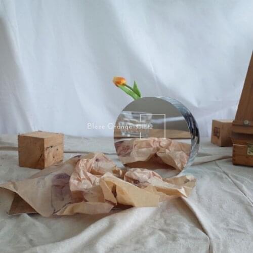 Space Future Sci-Fi PVC Niche Reflection Mirror Acrylic Vase Home Decoration Accessories